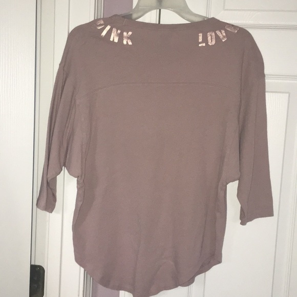 Tan Sequin pink top - Picture 2 of 3